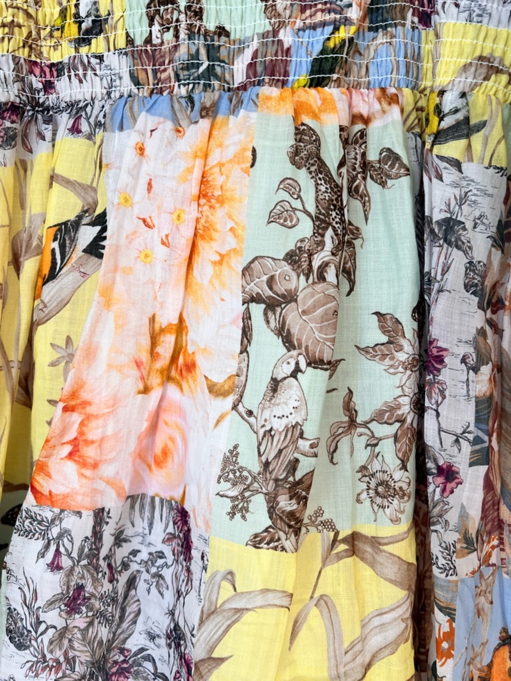 Banana Republic Floral Ramie Twist Front Mini Dress Medium Puff Sleeve Romantic - Picture 7 of 9